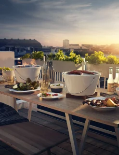 Bordsgrill - porslin - white