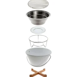 Bordsgrill - porslin - white