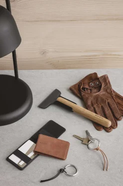 Korthållare - Läder - Svart