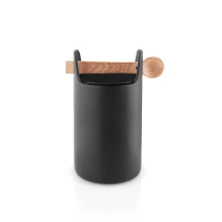 Toolbox förvaringsburk - 20 cm - med sked och lock, svart