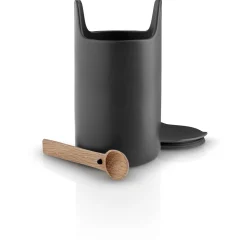 Toolbox förvaringsburk - 20 cm - med sked och lock, svart