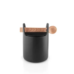 Toolbox förvaringsburk - 15 cm - med sked och lock, svart